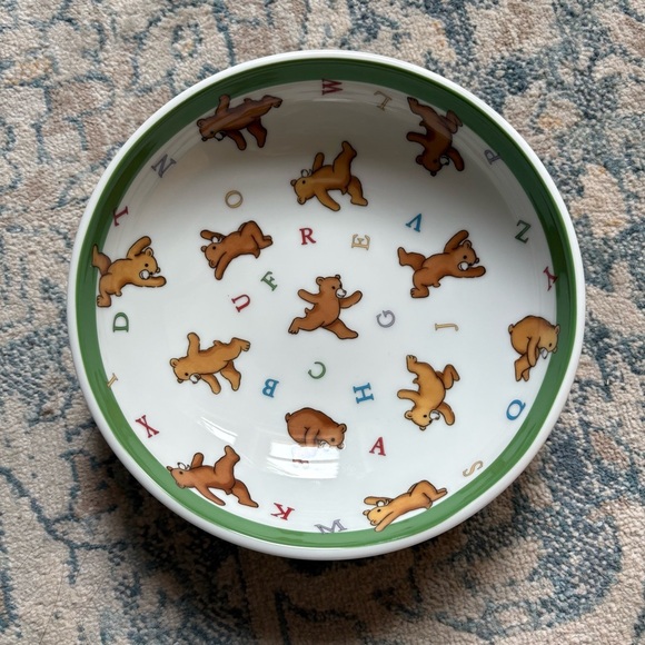 Tiffany & Co. Alphabet Bears 3 piece Dining Set Plate Bowl Cup Baby Gift China - Picture 5 of 8